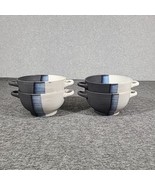 4 Pfaltzgraff Jaxon Stoneware Soup Cereal Bowls Microwave DW Gray Blue - $34.46