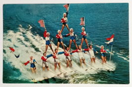 Human Pyramid Waterskiing Ski Show Cypress Gardens Florida FL Postcard c1960s - £5.45 GBP