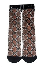 Odd Sox Snake Python Brown Black Y-Gore Heel Pique Crew Socks Men&#39;s 6-13... - $14.99