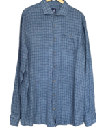 Johnnie-O Shirt Mens XXL Blue Linen Button Long Sleeve Coastal Casual 2X... - €26,05 EUR