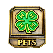 4H Club Pets Pin Clover Brass Enamel - $15.54