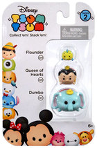 Disney Tsum Tsum 3 Pack Series 2 Flounder 234 Queen of Hearts 226 Dumbo 124 - £6.28 GBP
