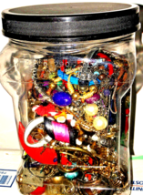 Craft Jewelry Jar Some Wearable *Over 3.5 Lbs With Jar* - £15.45 GBP