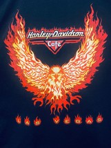 Harley-Davidson H-D Cafe T-Shirt Las Vegas 3XL 100% Cotton Burning Phoenix Flami - £21.62 GBP