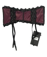 Killstar She&#39;s Poison Wine Maroon Red Black Lace Garter Belt size XL NEW... - $544.67 MXN