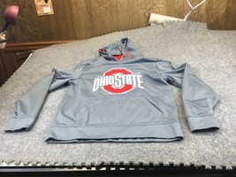 Ohio State Buckeyes Scarlet and Gray Embroidered Logo Sweatshirt Hoodie Small - £10.86 GBP