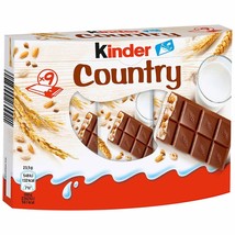 Ferrero COUNTRY Milk &amp; airy cereal chocolate bars 9pc./211g FREE SHIPPING - £10.27 GBP