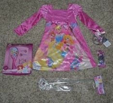 Girls Pajamas Disney Princess Long Sleeve Nightgown, Wand, Watch, Hair  $68-sz 4 - £22.10 GBP