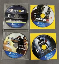 PS4 Disc Lot Uncharted 4 A Thief&#39;s End Mafia 3 III FIFA 16 Battlefield Hardline - £14.85 GBP