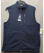 IZOD Golf Performance Vest Men Medium Navy Comfort Stretch Sleeveless Zi... - $47.13 CAD