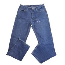 Wrangler Jeans Mens 34x34 Patch Effect Straight Leg Regular 100% Cotton 96501MR - £16.92 GBP