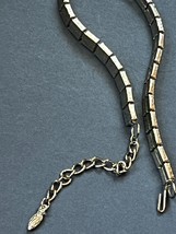 Vintage Etched Silvertone Square Link Choker Necklace – 11 inches long + 3 inch - £11.87 GBP