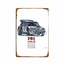 Peugeot 205 T16  Group B race metal wall poster Vintage decor Tin Sign garage - £23.06 GBP+