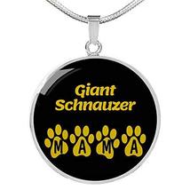 Giant Schnauzer Mama Circle Necklace Stainless Steel or 18k Gold 18-22&quot; Dog Owne - £35.57 GBP