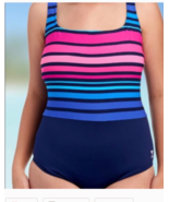 TYR Scoop Neck Control Fit Blue/green SZ 24 Piece Bathing Suit NWT - $39.99