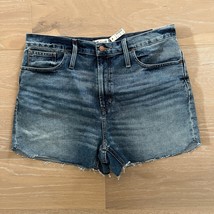 Madewell Indigo The Perfect Jean Shorts Tulip Raw Hem Denim Size 32 NWT - $49.99