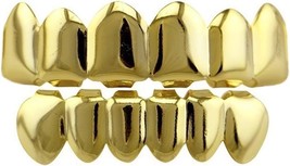 24K Gold Plated Teeth Grillz Top &amp; Bottom - £20.29 GBP