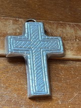 Small Silver Colored Metal Religious CROSS Tree Ornament  – 2.75 inches ... - £7.56 GBP