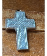 Small Silver Colored Metal Religious CROSS Tree Ornament  – 2.75 inches ... - £7.54 GBP