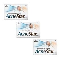 Acnestar 2.5 % Benozyl Peroxide Soap For Acne Clear Skin-  3 pack (75 gm each) - £14.67 GBP