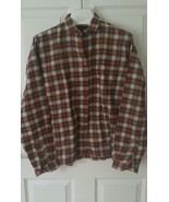 Vintage Viyella Red Tartan Plaid cotton wool button front shirt Size 12 ... - $19.80