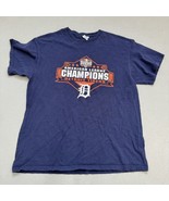 DETROIT TIGERS 2012 AMERICAN LEAGUE CHAMPIONS T-Shirt Mens L Blue Short Sleeve - $15.79