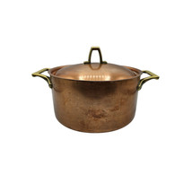 Paul Revere Limited Edition Copper 2 Quart Casserole Pan W/Lid Brass Handle - $1,405.31 MXN