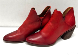 MIZ MOOZ  LEATHER  BOOTIE SIDE ZIP  RED  37EU / 7US NEW # Z-33 - €52,03 EUR