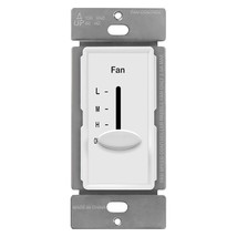 Enerlites 17000-F3-W-F 3 Speed In Wall Ceiling Fan Control, Slide Switch, - £28.36 GBP