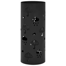 vidaXL Umbrella Stand Black Powder-coated steel Medium Decorative Inlays - $1,504.96 MXN