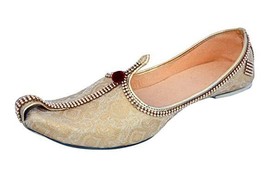 Mens Wedding Jutti Mojari Khusa Royal ethnic Flat Shoe US size 8-12 String White - £25.62 GBP
