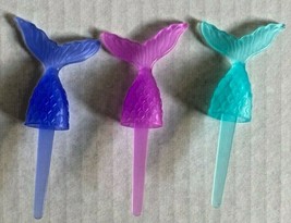 Bakery Crafts Plastic Cupcake Favors Toppers New Lot of 6 &quot;Mermaid Tail ... - $6.99