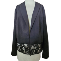 Black Blazer Jacket with Lace Trim Size XXL - £27.69 GBP
