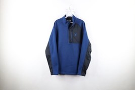 Spyder Mens XL Color Block Heavyweight Bandit Half Zip Pullover Sweater Blue - £55.35 GBP