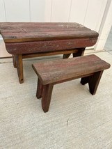 vintage repurposed Barnwood step stools - $148.49
