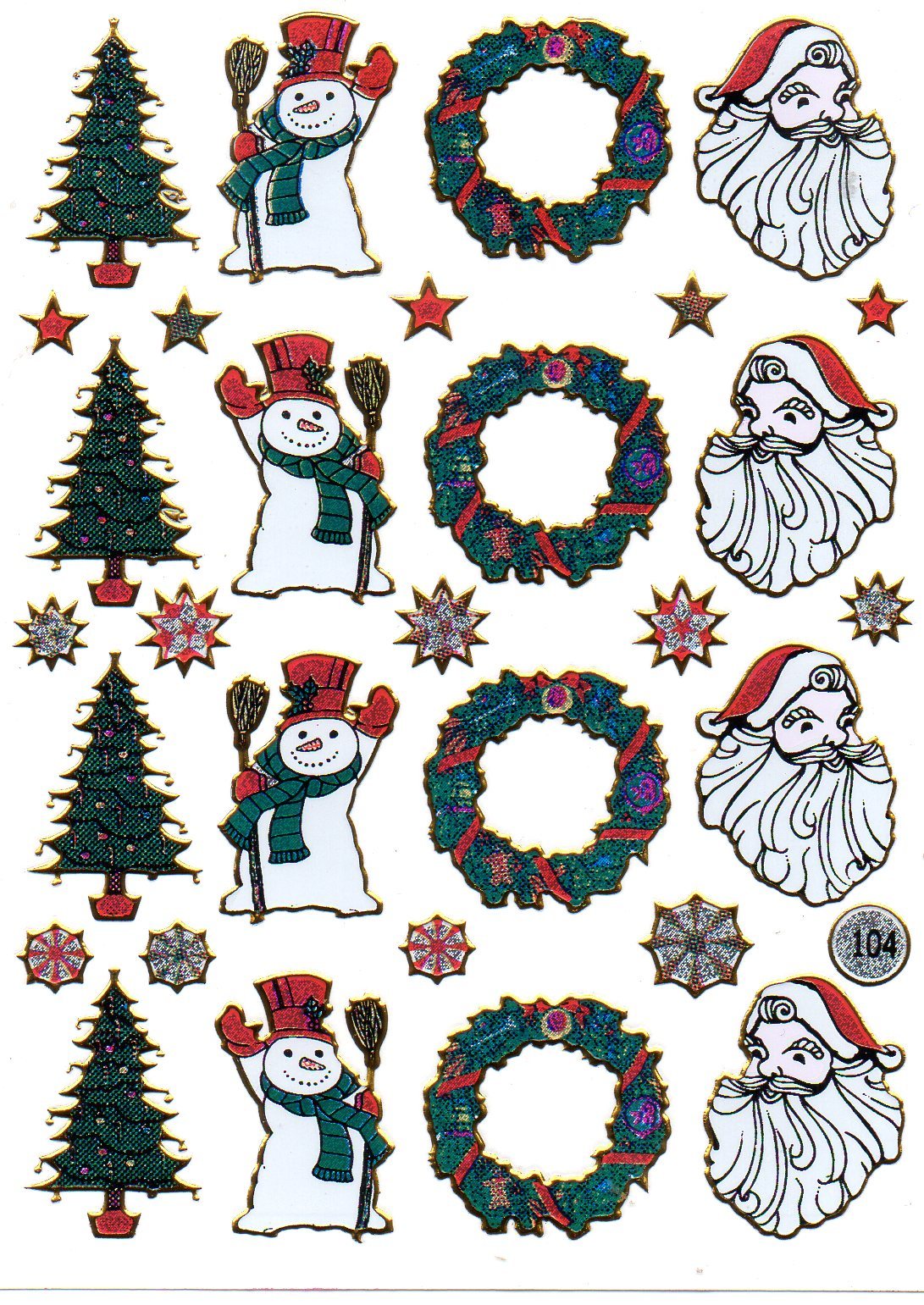 D436 Christmas Santa Claus Xmas Sticker Decal Kids Glitter 13x10 cm / 5x... - $1.99