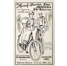 March Davis Admirals Bicycle 1897 Advertisement Victorian Bikes Shuttock... - $14.01 CAD