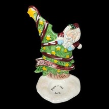 Vintage Heather Goldminc Ceramic Santa Candle Tea Light Holder Christmas Holiday - £19.76 GBP