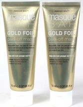 2 Unmasque Beauty 2.37 Oz Masque Bar Gold Foil With Fruit Extract Peel Off Mask - £21.23 GBP