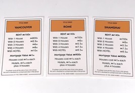Monopoly Here &amp; Now World Edition Board Game Complete Orange Title Deed Cards - £9.17 GBP
