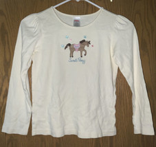 Gymboree Equestrian Horse Top 8 ivory long sleeved - £7.44 GBP