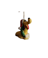 Walt Disney Productions Pluto Christmas Figure Ornament Porcelain 2.5&quot; J... - $9.50