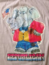 Vintage 50/50 Devknit 70s Republican Elephant w/ Flag Sparkle Iron On T-... - $197.99