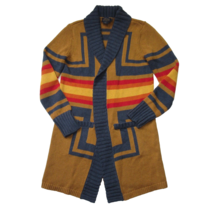 NWT Pendleton Harding Cardigan in Camel Navy Southwest Cotton Wool Sweater S - £155.80 GBP