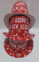 Lot of 3 Beistle Happy New Year Paper Top Hat, Red, Age 14+ - $14.84