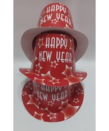 Lot of 3 Beistle Happy New Year Paper Top Hat, Red, Age 14+ - $272.68 MXN