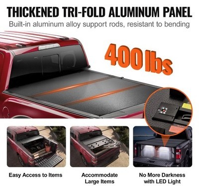 VEVOR Hard Tri-Fold Tonneau Cover Fits 2016-2023 Toyota Tacoma 5 ft Bed NEW Item image 10