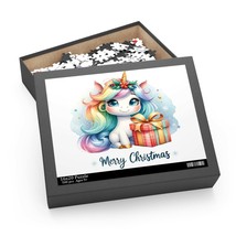 Personalised/Non-Personalised Puzzle, Christmas, Unicorn, awd-219, (120, 252, 50 - £19.51 GBP+