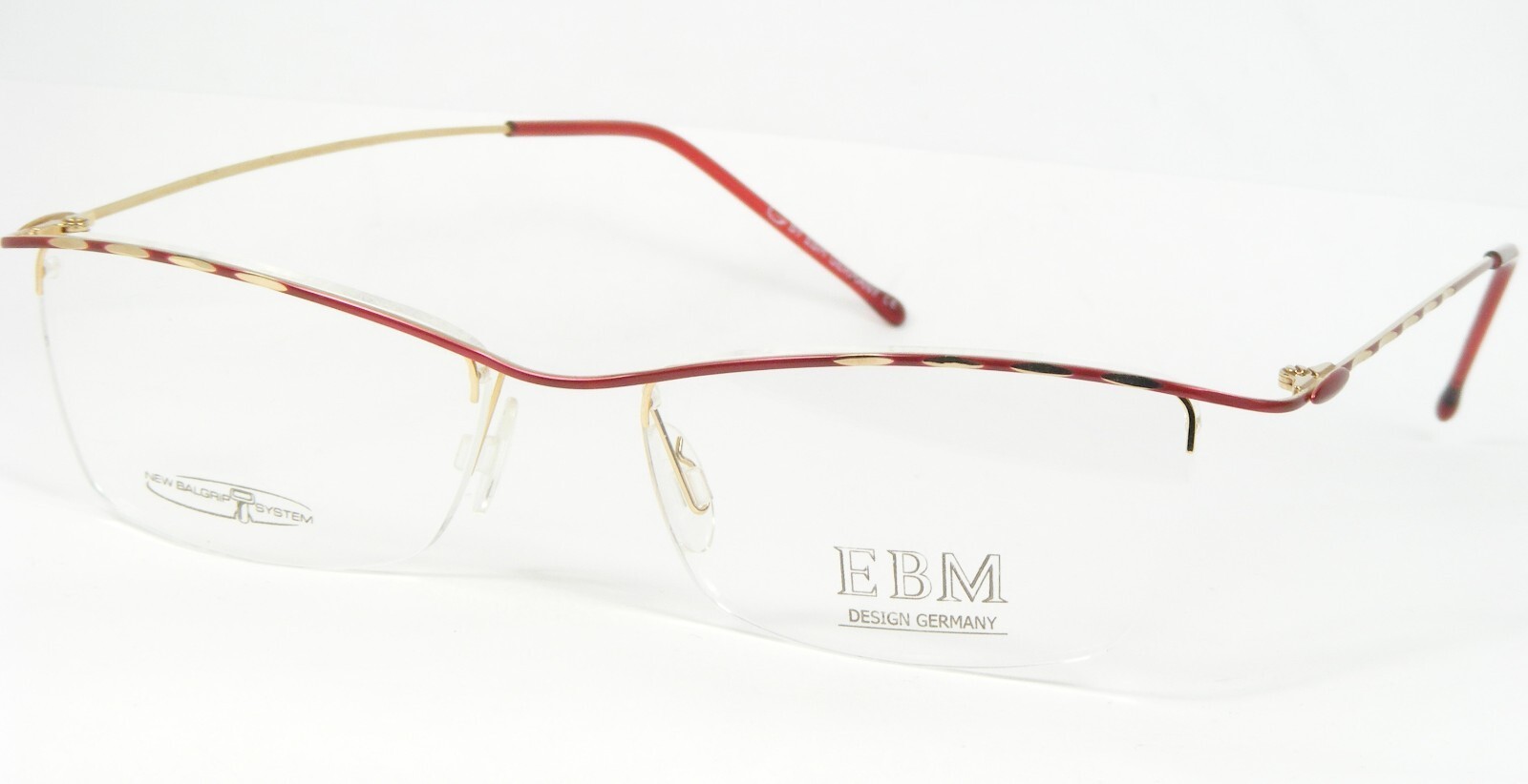 Vintage Rare EBM 4404 Rg Rouge/Or Unique Lunettes Monture 52-16-135mm - $84.99