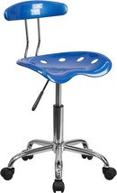 Flash Furniture Vibrant Bright Blue and Chrome Swivel Task Office Chair ... - £64.84 GBP